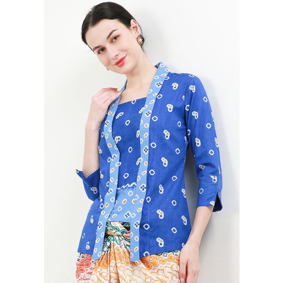 Kebaya Kutu Baru Jumputan Katun by Khalisa Batik - Biru