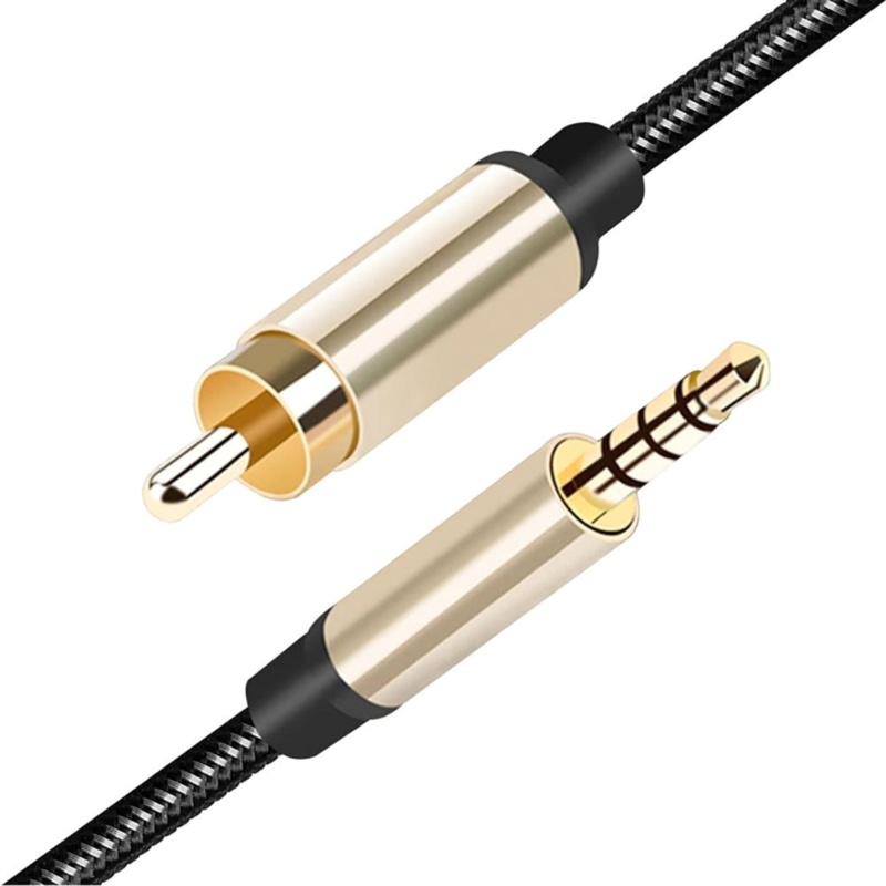 Zzz Kabel Coaxial Adapter Stereo RCA 3.5mm to Male, Konektor Lapis Emas