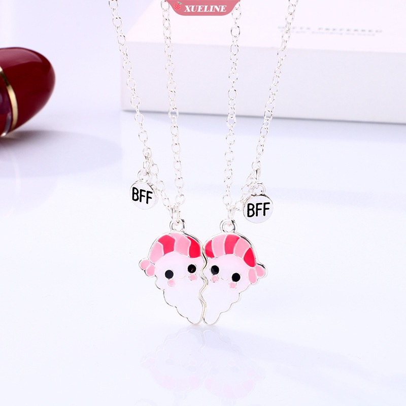 2 Pcs/set Magnet Atraksi Pasangan Kalung Pecinta Kartun Penjahat Liontin Kalung BFF Perhiasan Persahabatan Hadiah Teman Terbaik [ZXL]