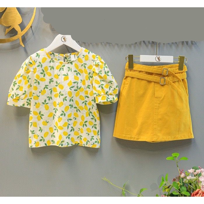 Setelan Set Anak Perempuan Import - (Mini Rok) Lemonade