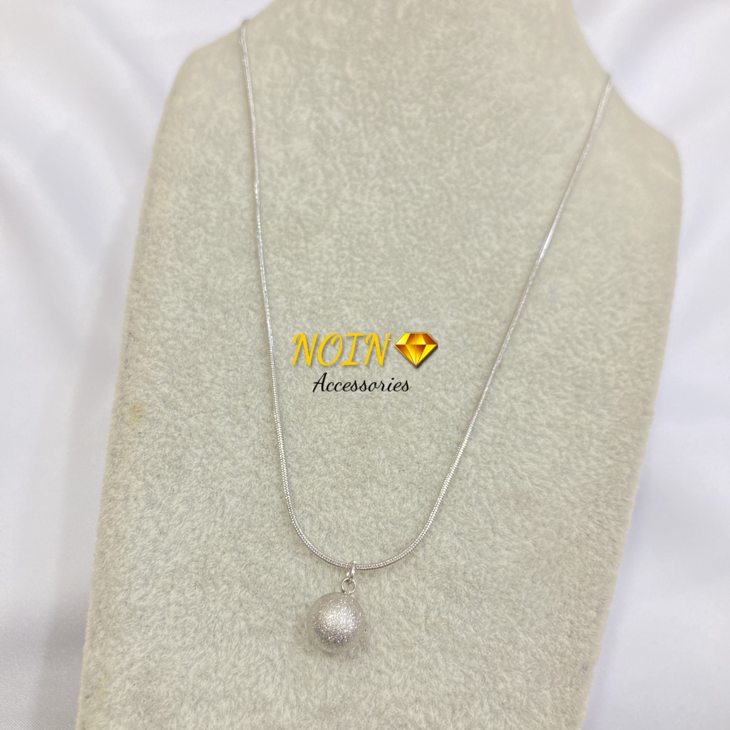 Kalung Wanita Titanium Belut Boba Pasir dan Polos Necklace Simple