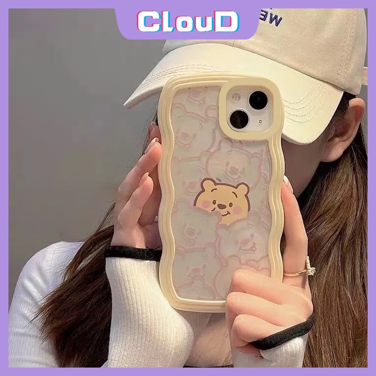 Casing Wavy Edge Case Oppo A17 A57 A15 A54 A74 A16s A77 A55A12 A3s A5 A9 A76 A96 A17K A7 A16K A95 A12E A5s A16 A1k A77s A53 A52 Reno 8Z 8 7 7Z 6 Winnie The Pooh Lucu Lembut Bening Sarung Cover Sarung