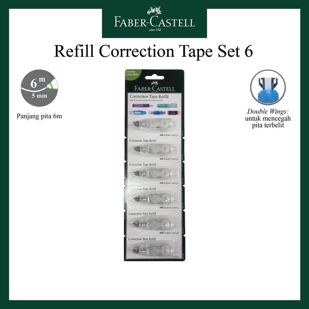 

REFILL CORRECTION TAPE FABER CASTELL TYPE BARREL QAR/QJR 506/QDR ISI 6 PCS TERLARISS...,,,,,