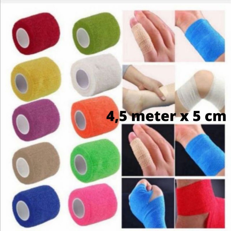 FINGER TAPE / WRIST TAPE PERBAN ELASTIS TAPPING OLAHRAGA 5 CM X 4.5 M FUTSAL SEPAKBOLA TENIS