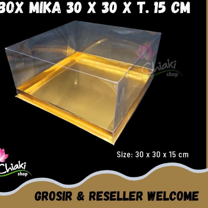 

Pasti Murah Box Mika GOLD Uk 30 x 30 x T. 15 cm Cake Pudding Tart Dus Emas Karton Tebal CHIAKI