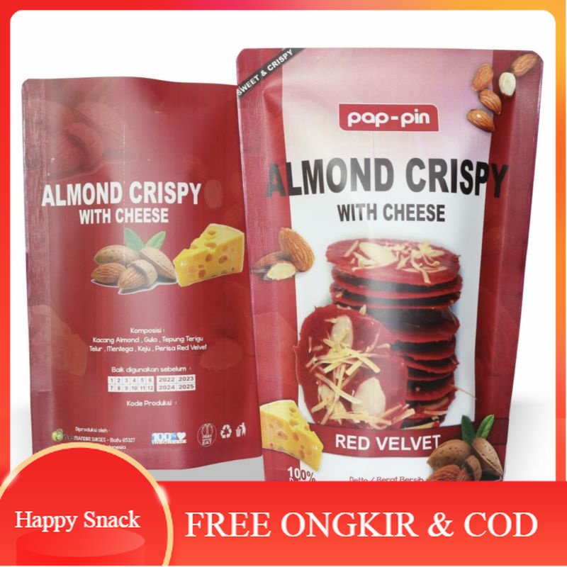 

ALMOND CRISPY CHEESE RED VELVET ~ OLEH OLEH MALANG ~ SNACK CEMULAN KEKINIAN ENAK MURAH