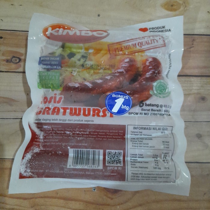 

Bratwurst kimbo / sosis bakar / Kimbo Sosis Sapi Bratwurst isi 6 500gr