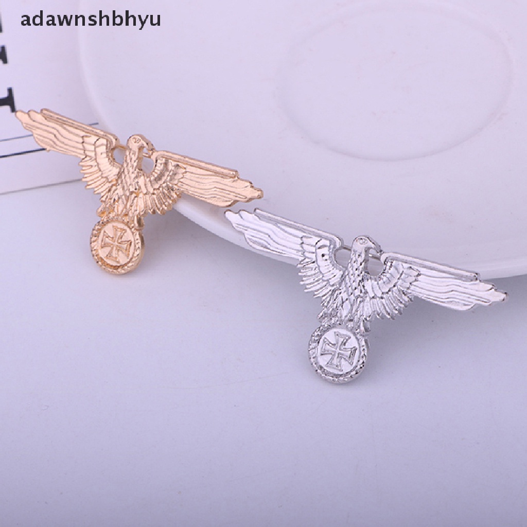 Adawnshbhyu WWII WW2 Militer Jerman Cross Eagle Pin Cap Lencana Perhiasan Bros Kerah Pin ID