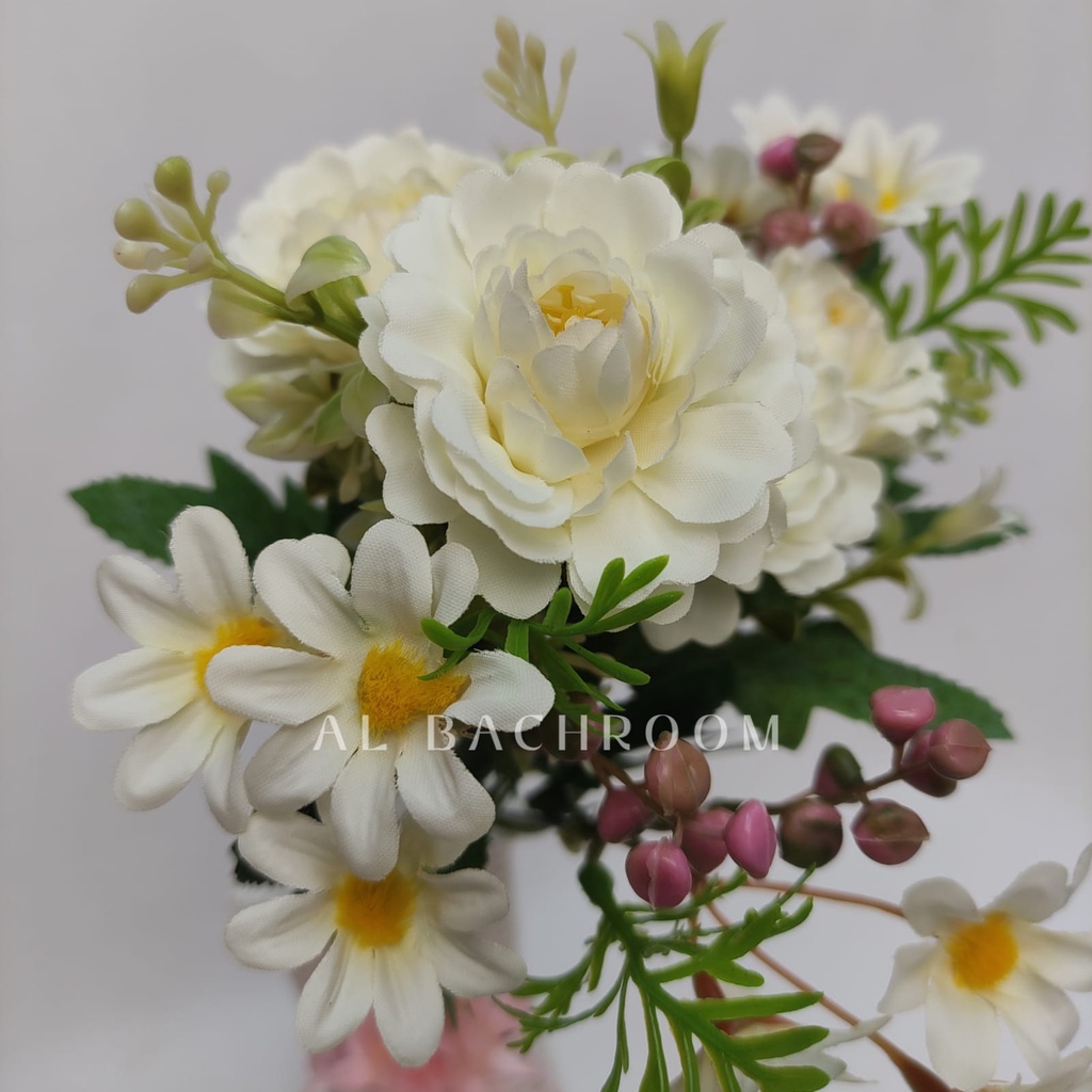 BUNGA PLASTIK PEONY MAHKOTA B8105 BUNGA ARTIFICIAL DEKORASI WEDDING