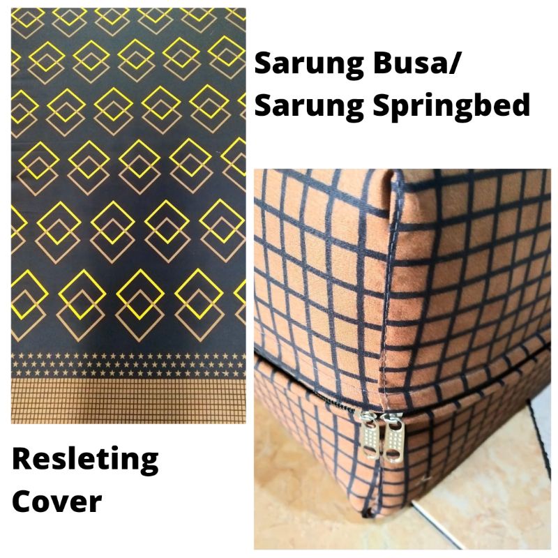 Sarung Busa / Springbed Resleting Cover Motif Abstrak Bujur | 90x200, 100X200, 120x200, 150x200, 160