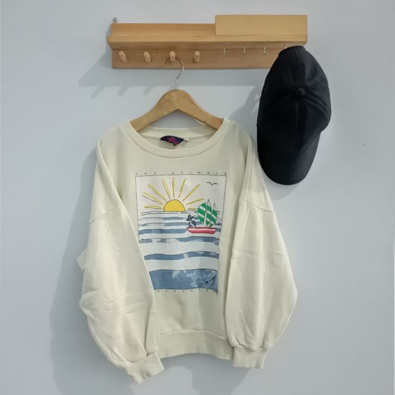 Preloved Baju Anak Branded- Crew neck oversize The Animal Observatory (6-7tahun)