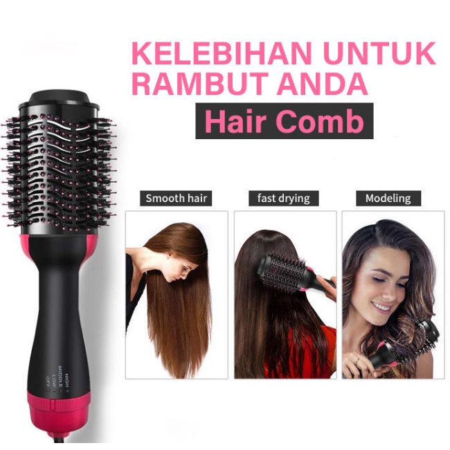 ONE STEP Hair Dryerand Styler - Hot Air Brush Hairdryer / Sisir Pengering Rambut 3 In 1