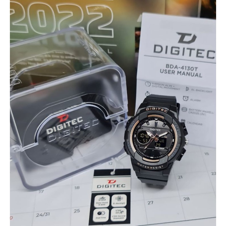 Jam Tangan Dual Time Digitec BDA 4130T Original