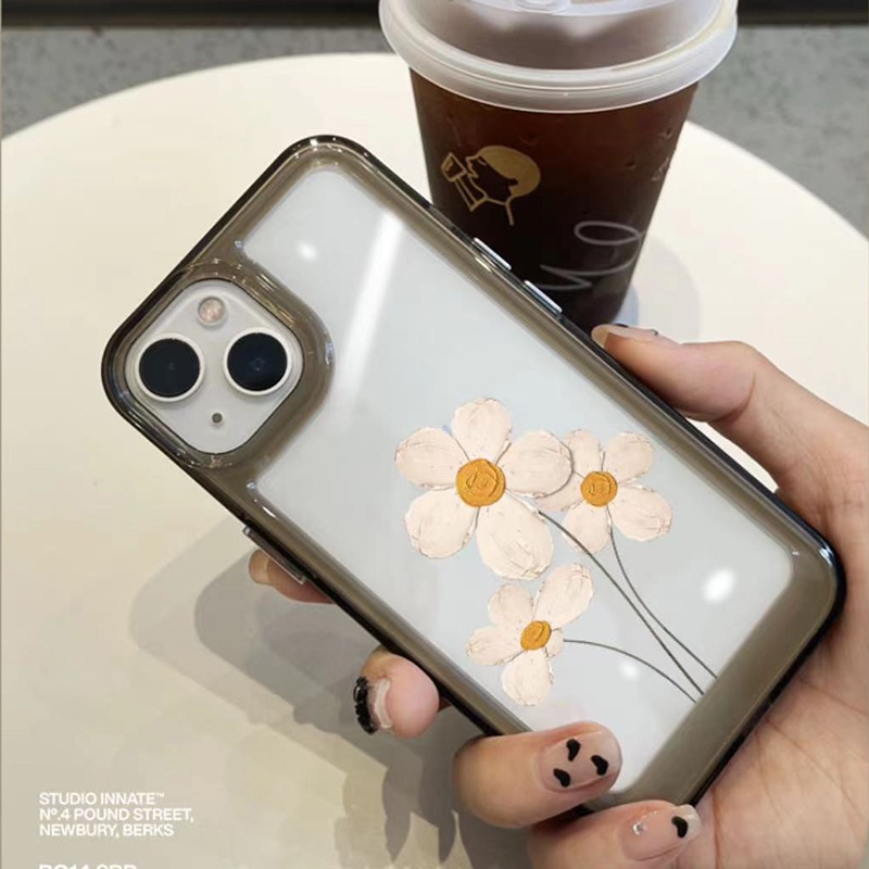 IPHONE Sunflower Transparan Shockproof Soft Phone Case Kompatibel Untuk Casing Iphone14 13 11 12 Pro XS Max X XR 78 6 6S Plus TPU Cover