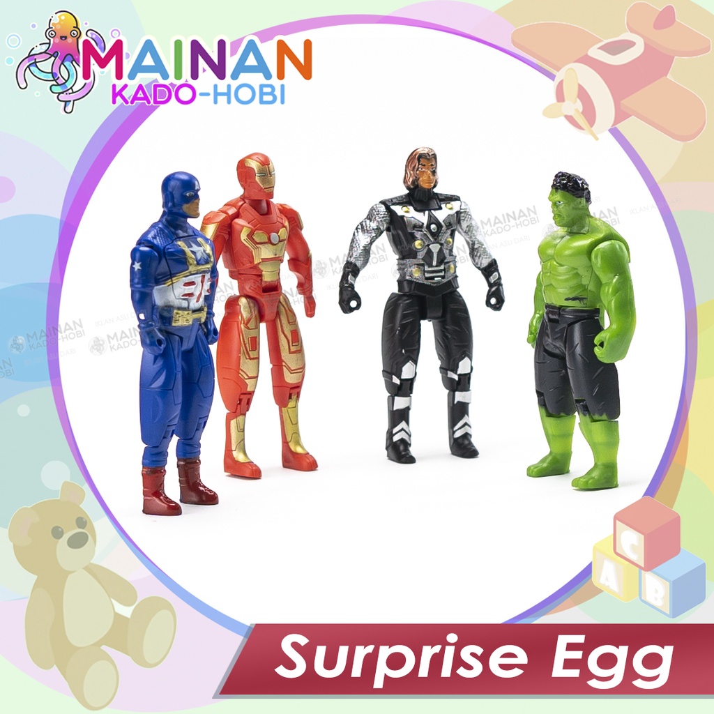 MAINAN ANAK BIRTHDAY GIFT SURPRISE EGG ACTION FIGURE SUPERHERO AVENGERS