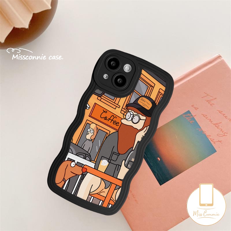 IPHONE Couple Soft Case Compatible Untuk Iphone6 6s 8 7plus 11 13 12 14 Pro Max 14Plus XR X XS Max SE 2020 INS Fashion Eropa Art Retro Ilustrasi Tepi Bergelombang Soft TPU Cover