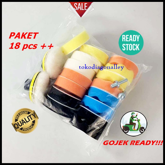 Busa Poles Paket Sponge Poles Bodi Mobil Spond Wol Buffer Polishing Wheel 3 Inch