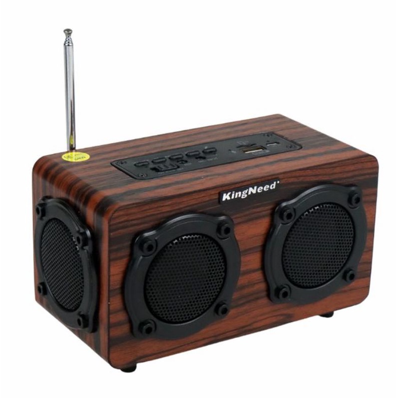 Kingneed Bluetooth Speaker FM Radio Wood Design - S409