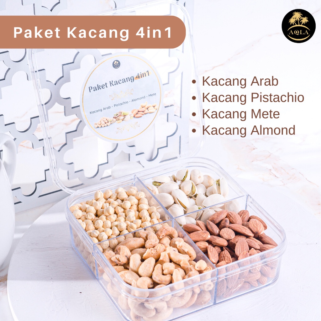 Kacang 4in1 / Cemilan Sehat Saudi / Kacang Arab Kacang Almond Kacang Mete Kacang Fustuk