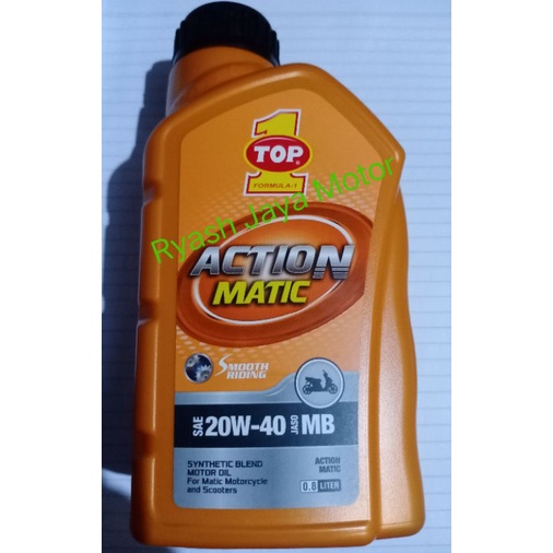 Oli mesin Top 1 Action matic 10-30w 800ml + oli gardan 140ml for Vario cw/110/125/150/Beat/MIO M3/J/ smile/soul GT/Xeon/Scoopy/F1/Spacy/Genio/PCX/ADV/Xeon/rc/X-Ride/Mio Z/Fino/F1/Soul GT 110/125/Aerox 155/new/n-max new/Freego/Lexi//Vario 160/Spin/dll
