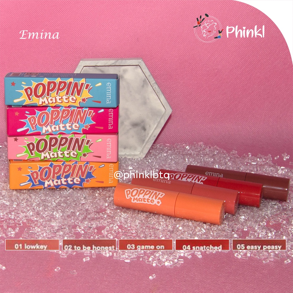 `ღ´ PHINKL `ღ´ ╰☆☆ 𝔢мιℕά ☆☆╮Emina Poppin Matte Lipcream ombre cocok untuk remaja ke sekolah kampus kerja