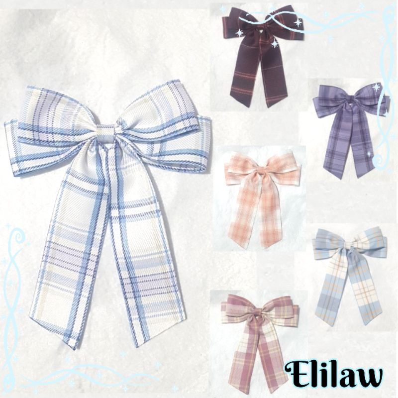 Butterfly Tie JK Plaid Accesories ~ Jepit Pita Ala Retro Korean Brooch Motif Kotak JK Uniform