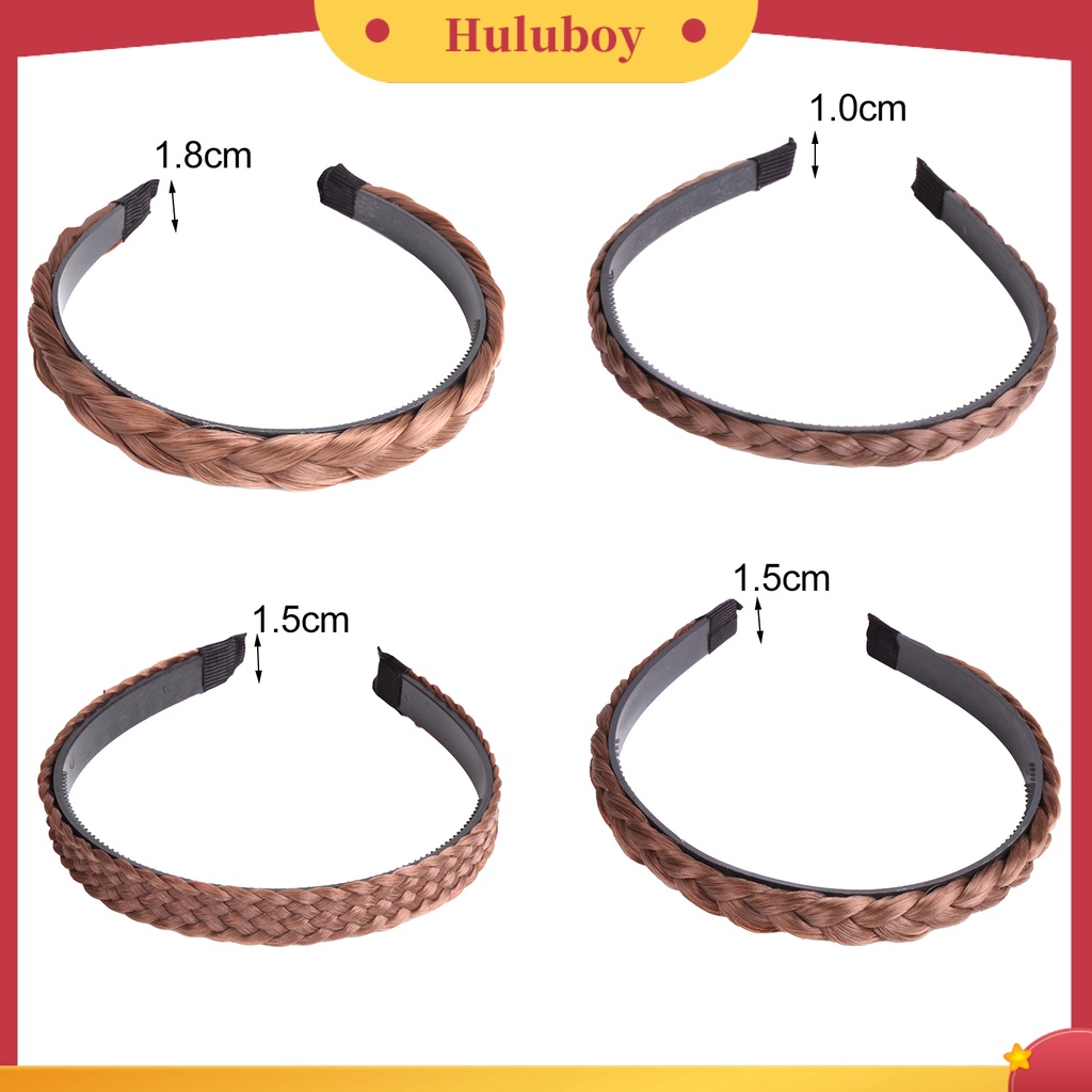 Bando Rambut Sintetis Model Kepang Ukuran 1 / 1.5 / 1.8cm Untuk Wanita