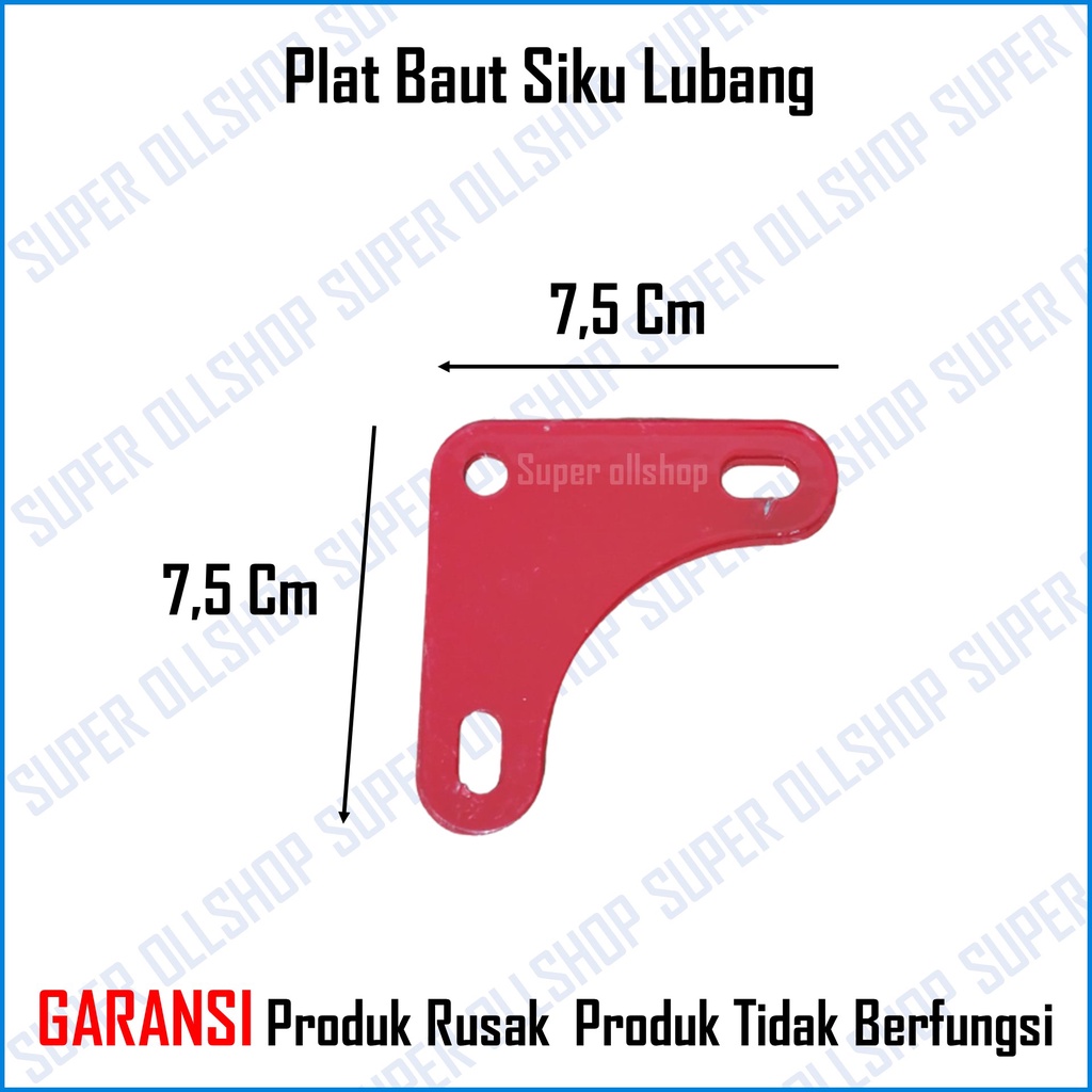 Plat Siku Lubang Abu-Abu / Plat Mur Baut Siku Lubang Besi 1 Pcs / Baut Mur Siku Lubang Besi Kunci 12 MM 1 Biji