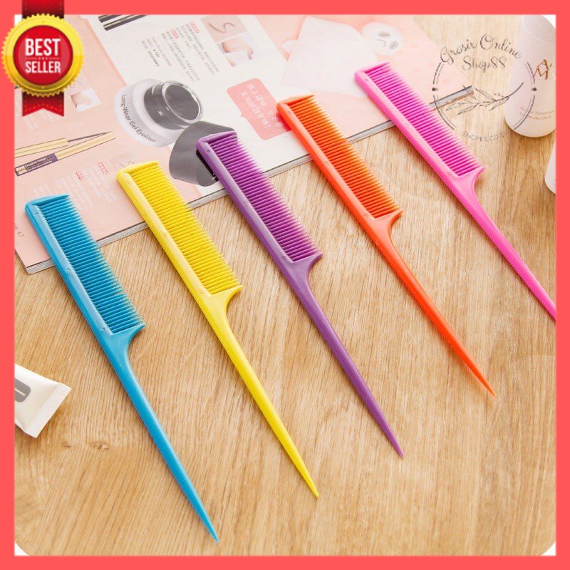 GOS -I115- Sisir Sasak Warna - Sisir Sasak Plastik Polos Warna Warni - Sisir Rambut 21cm