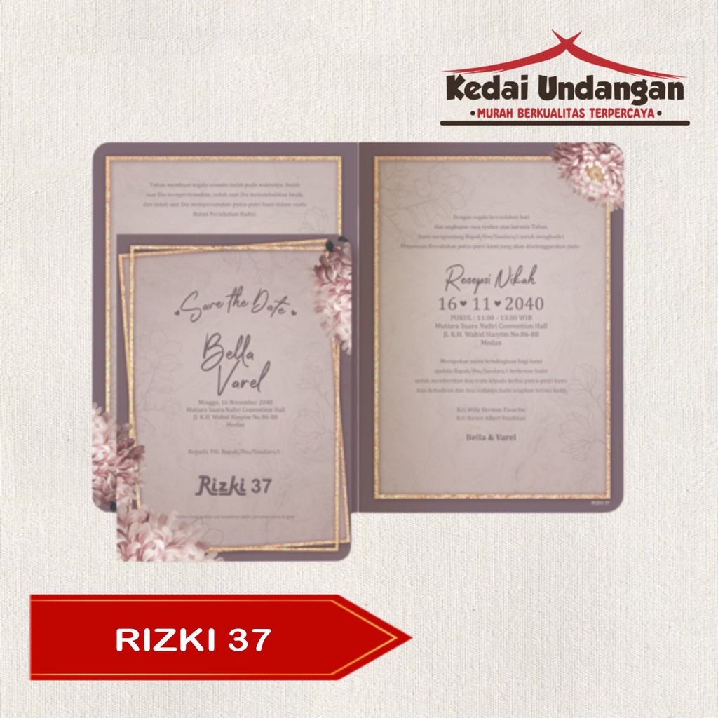 Kertas Blangko Undangan Pernikahan RIZKI 37 Harga Grosir FREE KATALOG