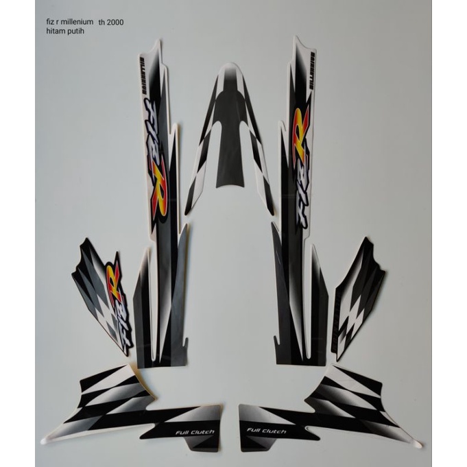 STRIPING ORI YAMAHA FIZ R MILLENIUM Th 2000)Hitam Putih