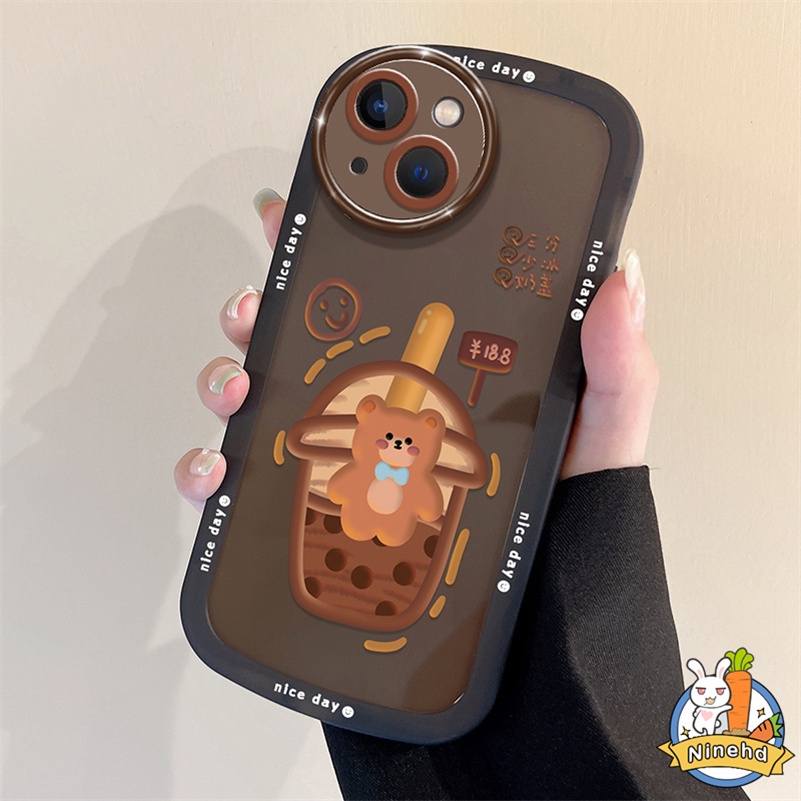 IPHONE Casing Kompatibel Untuk Iphone14 13 12 11 Pro Max Xr X Xs Max Iphone7 8 6 6s Plus Se2020 DIY Lucu Kartun Beruang Bingkai Melingkar Lensa Casing Ponsel Shockproof Soft Case Cover Pelindung