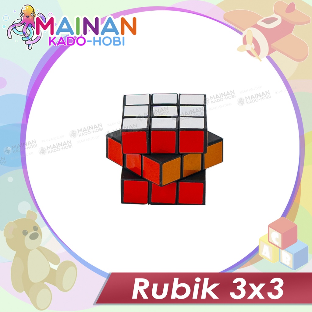 MAINAN EDUKASI ANAK SUSUN PUZZLE KUBUS KOTAK MAGIC CUBE RUBIK 3X3