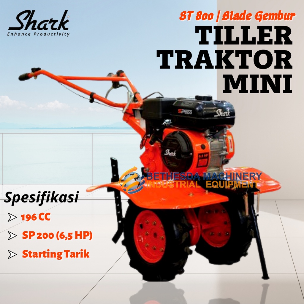 Mesin Penggemur Tanah - Tiller Bajak Sawah / Traktor Mini SHARK