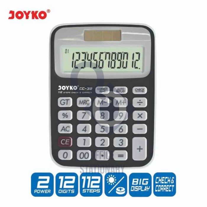 

BERKUALITAS Kalkulator 12 Digit / Calculator JOYKO CC-32 / Check Correct