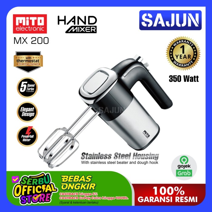 {OkaStore} Mito Hand Mixer MX-200 Mixer Mito MX200 Berkualitas