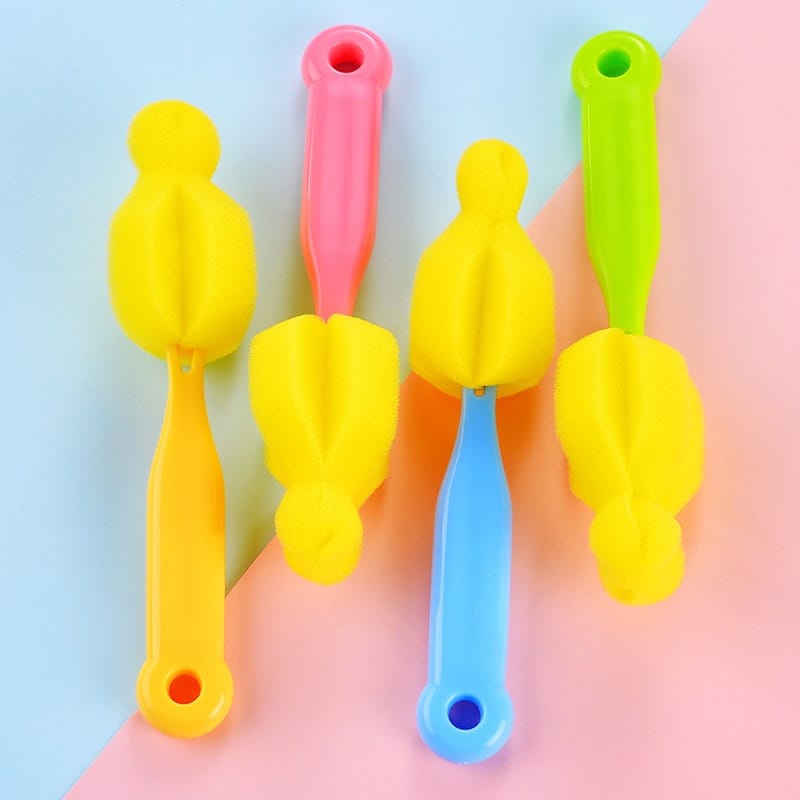 SIKAT DOT BOTOL ANAK / SIKAT PEMBERSIH BOTOL KECIL LUCU / SIKAT SPON BOTOL WARNA