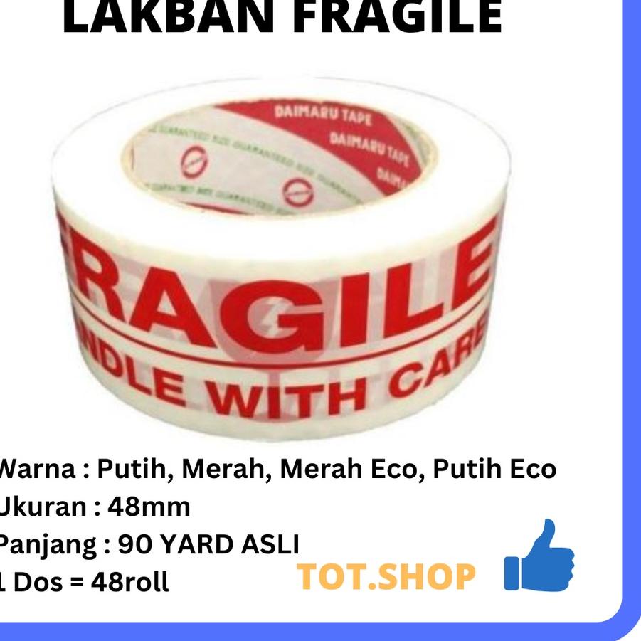 

ㅢ Lakban Isolasi FRAGILE PUTIH 48mm / 90Yard JANGAN DIBANTING ✮