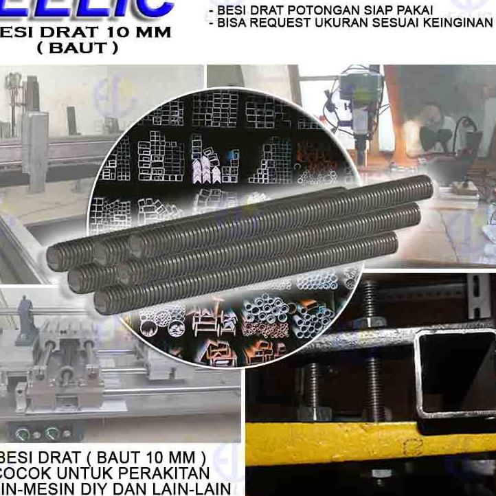 TREND KEKINIAN EELIC BED-M10X30 BESI DRAT BAUT ULIR DENGAN DIAMETER 10 MM X PANJANG 30 CM COCOK PERA