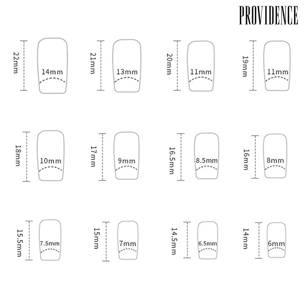 Providence 1set Kuku Palsu Pecah Berlian Imitasi Mudah Dihapus Mid Length Persegi Panjang DIY Nail Art Manis Penutup Penuh Tekan Tips Kuku Perlengkapan Manicure
