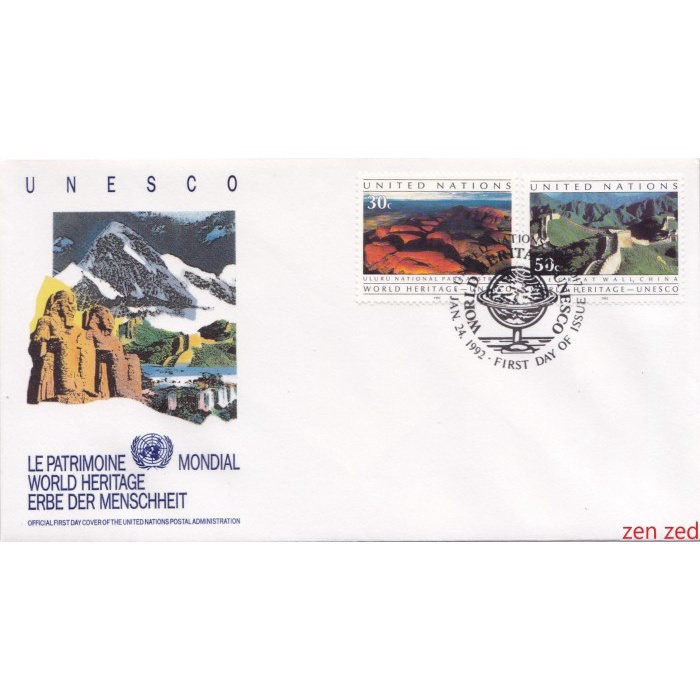 

A371 Prangko United Nations FDC 1992 UNESCO World Heritage 1 Pcs