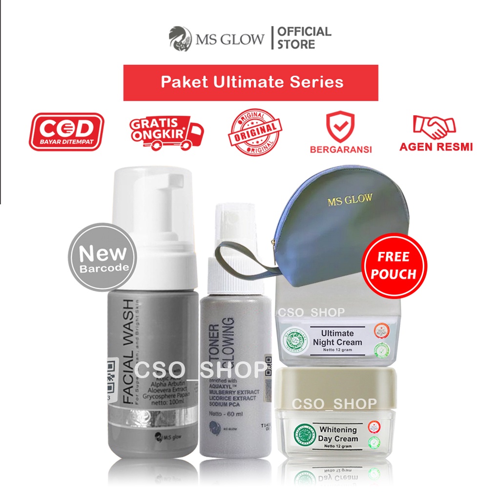 (READY ORIGINAL) MS Glow Paket Ultimate - Cream Untuk Menghilangkan Flek Hitam Membandel / Bekas Jerawat - COD