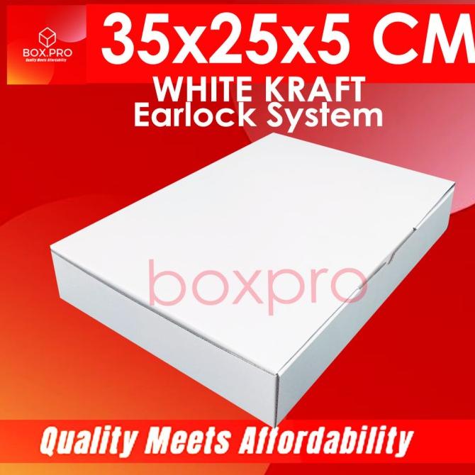 

Kardus PUTIH uk 35x25x5 cm(ECER) Die Cut Box Kotak Packing Baju