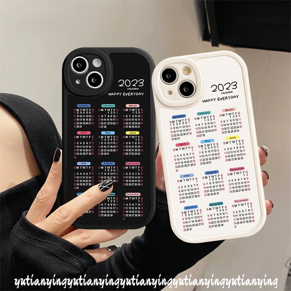 IPHONE Casing Couple Cocok Untuk Iphone11 12 13 Pro Max6 7 6S 8plus 14 Pro Max XR X XS Max XS 2023kalender Soft TPU Case Cover