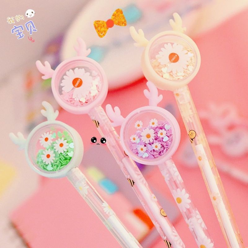 

PULPEN GEL KARAKTER KELINCI BUNGA LUCU GLITER