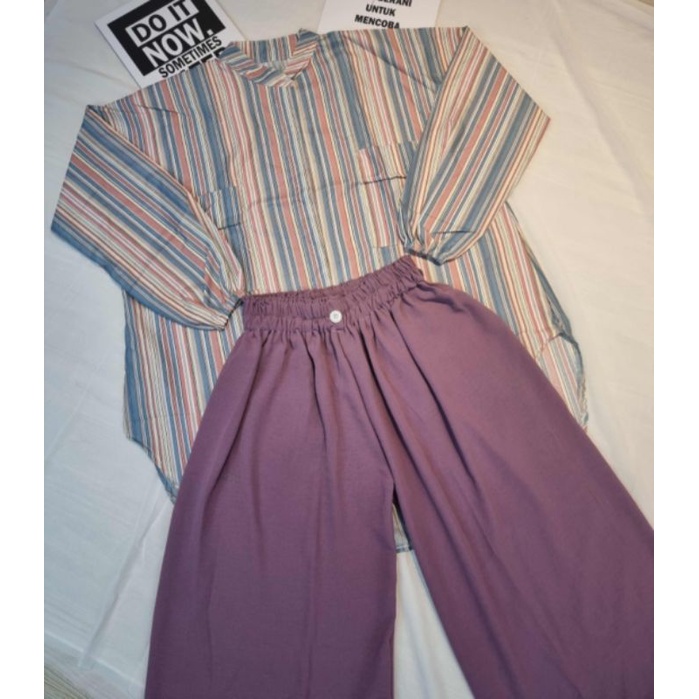 ONE SET KEMEJA OVERSIZE // KEMEJA SALUR OVERSIZE