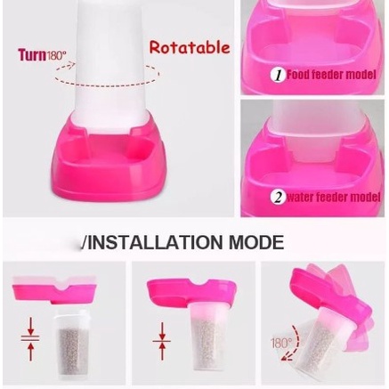 Tempat Makan Minum Kucing Anjing / Dispenser 2in1 750ml - PF132