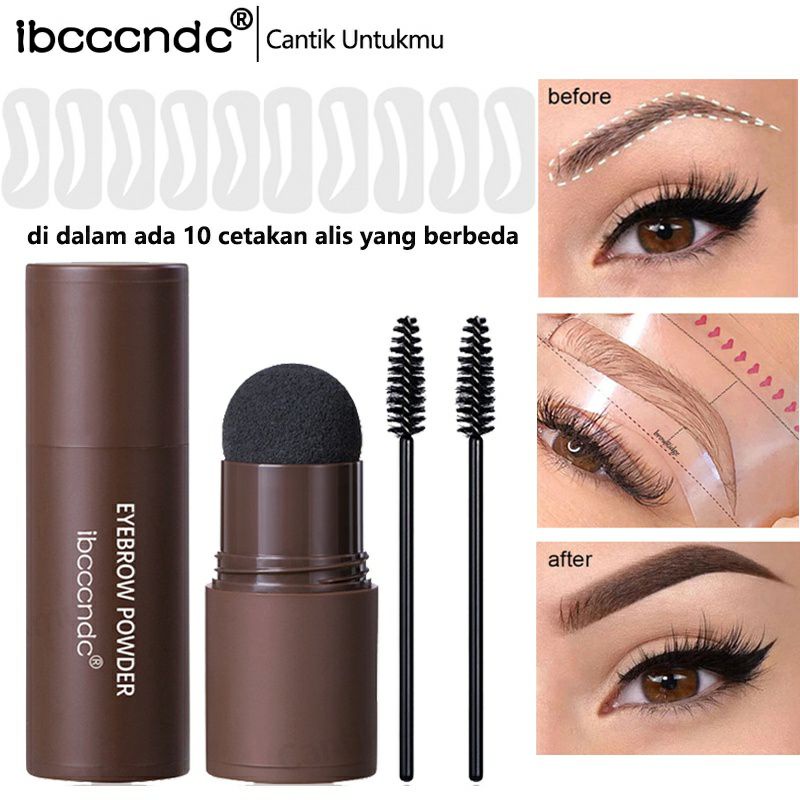 Ibcccndc Cetakan Alis Instan Bedak Alis Eyebrow Powder Eyebrow Stamp Alis Stempel Alis Waterproof dengan 10 Model Cetakan Alis