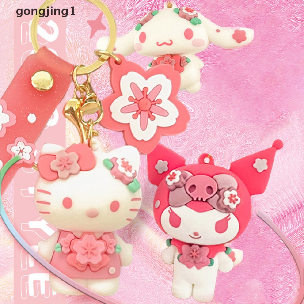 Ggg Kartun Lucu Pink Sakura Kuromi Melody Cinnamoroll Hello Kitty Pompompurin Boneka Gantungan Kunci Ornamen Liontin Gantungan Kunci Mobil Anime Tas Sekolah Pesona Liontin ID