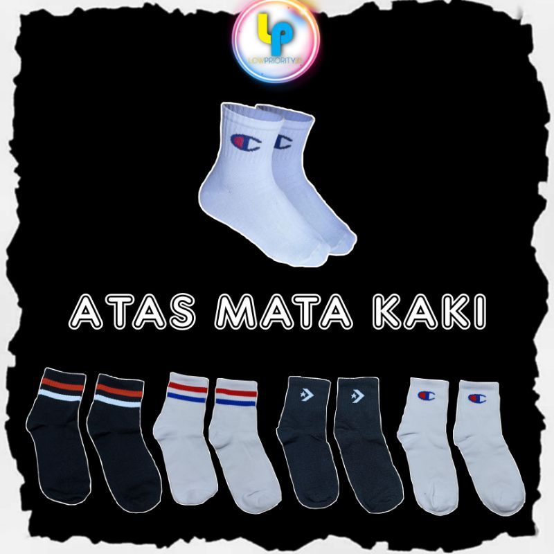 Kaos kaki Sedang diatas mata kaki untuk olahraga atau sekolah unisex